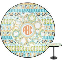 Teal Ribbons & Labels Round Table - 30" (Personalized)