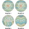 Teal Ribbons & Labels Set of Appetizer / Dessert Plates (Approval)