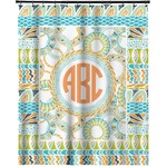 Teal Ribbons & Labels Extra Long Shower Curtain - 70"x84" (Personalized)