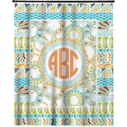 Teal Ribbons & Labels Extra Long Shower Curtain - 70"x84" (Personalized)