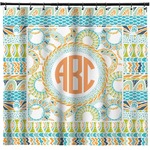 Teal Ribbons & Labels Shower Curtain - Custom Size (Personalized)