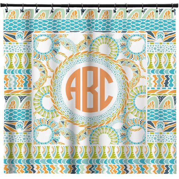 Custom Teal Ribbons & Labels Shower Curtain - Custom Size (Personalized)