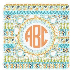 Teal Ribbons & Labels Square Decal - Large (Personalized)