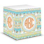 Teal Ribbons & Labels Sticky Note Cube (Personalized)