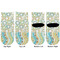 Teal Ribbons & Labels Toddler Ankle Socks - Double Pair - Front and Back - Apvl