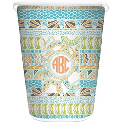 Teal Ribbons & Labels Waste Basket - Single Sided (White) (Personalized)