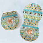 Teal Ribbons & Labels Burp Pads - Velour - Set of 2 w/ Monogram