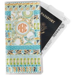 Teal Ribbons & Labels Travel Document Holder