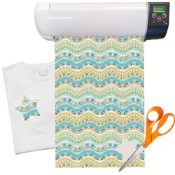 Teal Ribbons & Labels Heat Transfer Vinyl Sheet (12"x18")