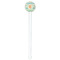 Teal Ribbons & Labels White Plastic 7" Stir Stick - Round - Single Stick