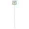 Teal Ribbons & Labels White Plastic Stir Stick - Double Sided - Square - Single Stick