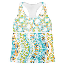 Teal Ribbons & Labels Womens Racerback Tank Top - X Small