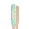 Teal Ribbons & Labels Wooden Food Pick - Paddle - Single Sided - Front & Back