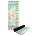 Teal Ribbons & Labels Yoga Mat (Personalized)