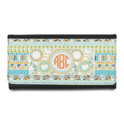 Teal Ribbons & Labels Leatherette Ladies Wallet (Personalized)