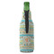 Teal Ribbons & Labels Zipper Bottle Cooler - BACK (bottle)