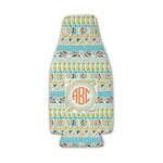 Teal Ribbons & Labels Zipper Bottle Cooler (Personalized)