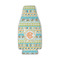 Teal Ribbons & Labels Zipper Bottle Cooler - FRONT (flat)