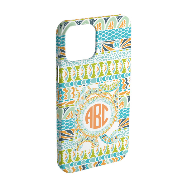 Custom Teal Ribbons & Labels iPhone Case - Plastic - iPhone 15 Pro (Personalized)