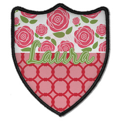 Roses Iron On Shield Patch B w/ Name or Text