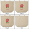 Roses 3 Reusable Cotton Grocery Bags - Front & Back View