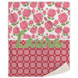 Roses Sherpa Throw Blanket (Personalized)