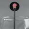 Roses Black Plastic 5.5" Stir Stick - Round - Main