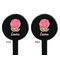 Roses Black Plastic 7" Stir Stick - Double Sided - Round - Front & Back