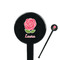 Roses Black Plastic 7" Stir Stick - Round - Closeup