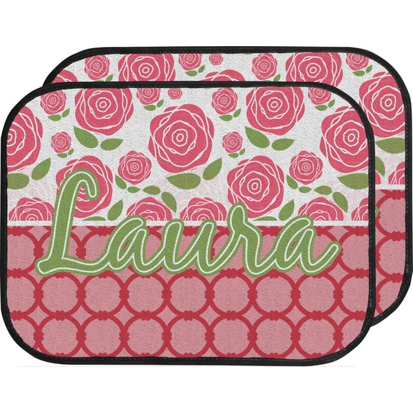 Custom Roses Car Floor Mats (Back Seat) (Personalized)