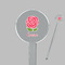 Roses Clear Plastic 7" Stir Stick - Round - Closeup