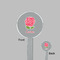 Roses Clear Plastic 7" Stir Stick - Round - Front & Back