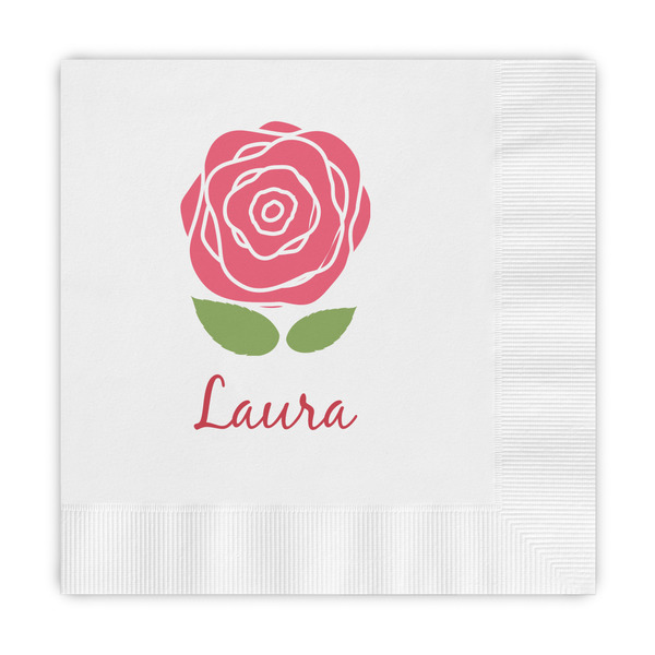 Custom Roses Embossed Decorative Napkins (Personalized)