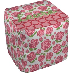 Roses Cube Pouf Ottoman - 13" (Personalized)