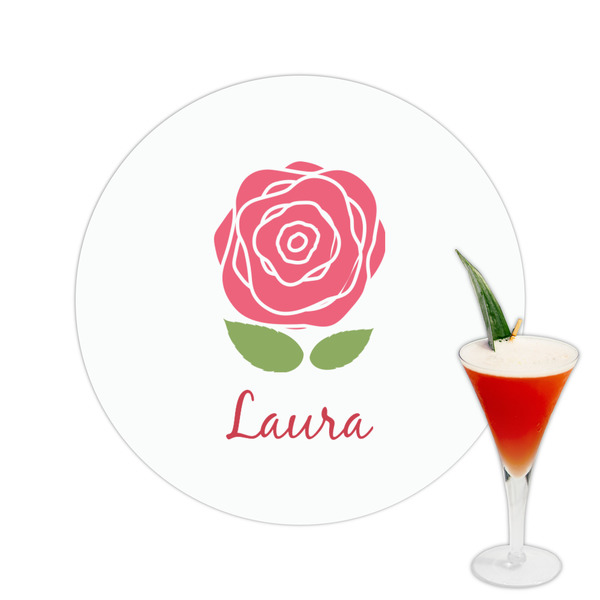 Custom Roses Printed Drink Topper -  2.5" (Personalized)