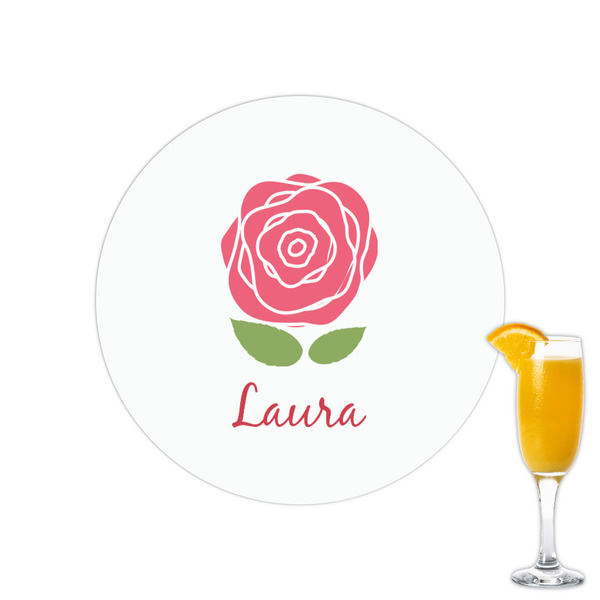 Custom Roses Printed Drink Topper - 2.15" (Personalized)