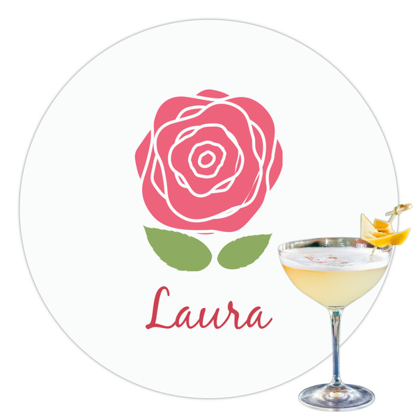 Custom Roses Printed Drink Topper - 3.5" (Personalized)