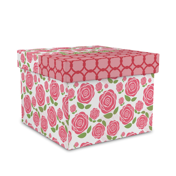 Custom Roses Gift Box with Lid - Canvas Wrapped - Medium (Personalized)