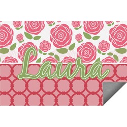 Roses Indoor / Outdoor Rug - 6'x8' w/ Name or Text
