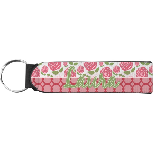 Custom Roses Neoprene Keychain Fob (Personalized)