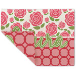 Roses Double-Sided Linen Placemat - Single w/ Name or Text