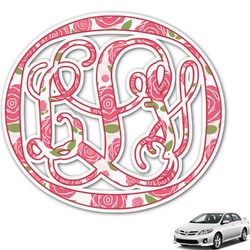 Roses Monogram Car Decal (Personalized)