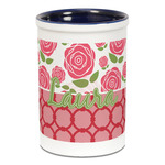 Roses Ceramic Pencil Holders - Blue