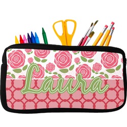 Roses Neoprene Pencil Case - Small w/ Name or Text