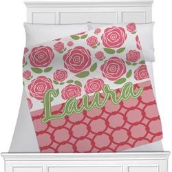 Roses Minky Blanket - Twin / Full - 80"x60" - Double Sided (Personalized)