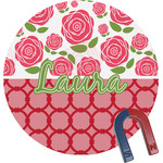 Roses Round Fridge Magnet (Personalized)