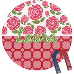 Roses Round Fridge Magnet (Personalized)