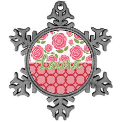 Roses Vintage Snowflake Ornament (Personalized)