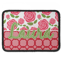 Roses Iron On Rectangle Patch w/ Name or Text