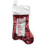 Roses Reversible Sequin Stocking - Red (Personalized)